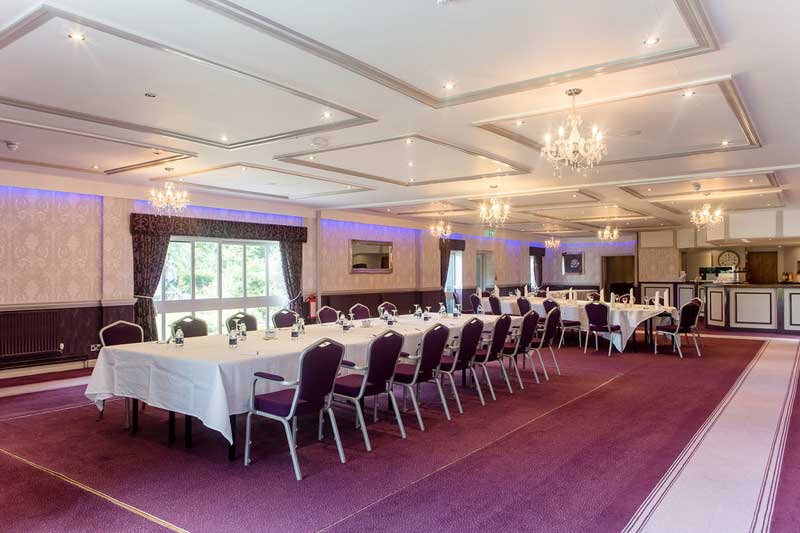 maesmawr hall hotel orchard room set for conference